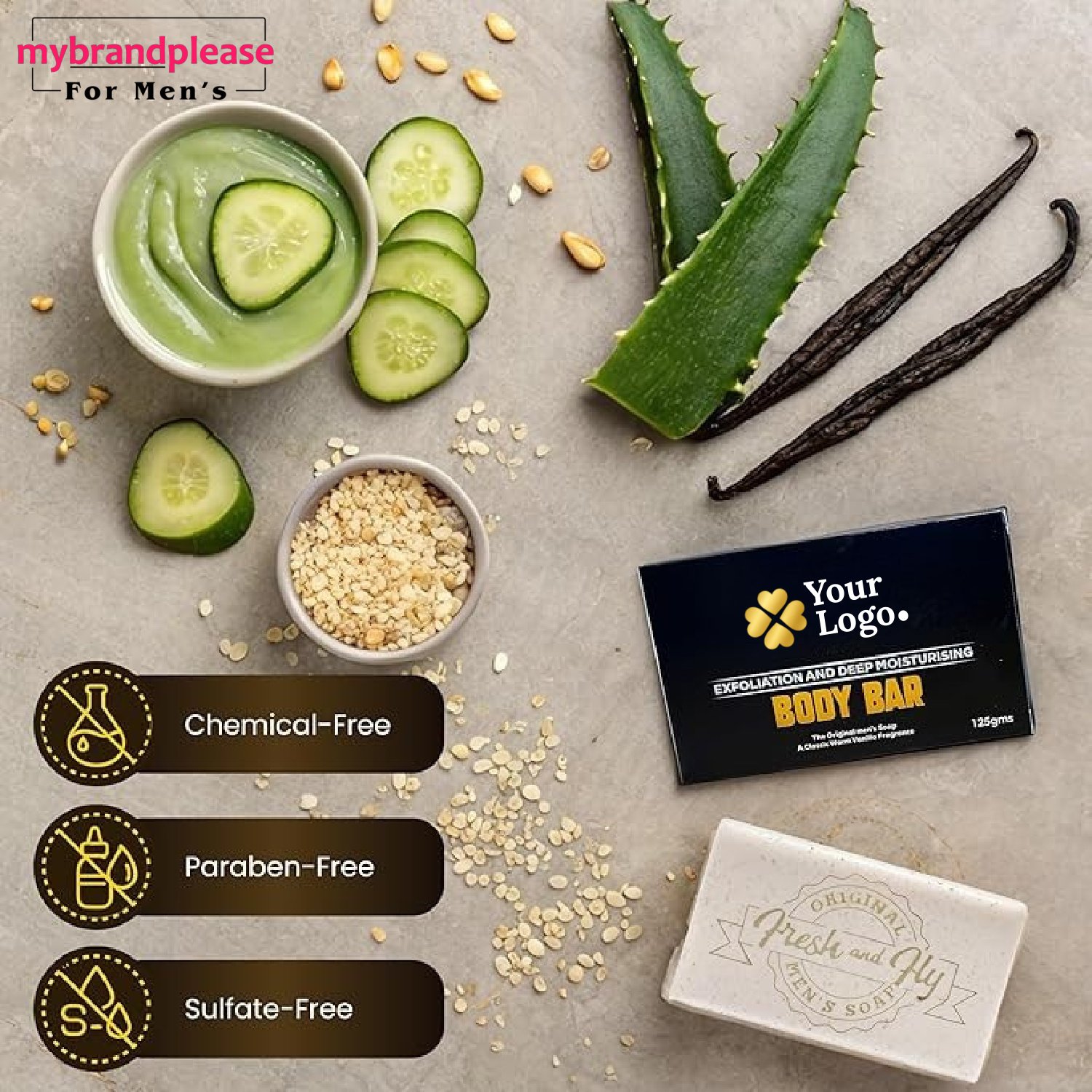 1) Exfoliation Body Bar for Mens 300g