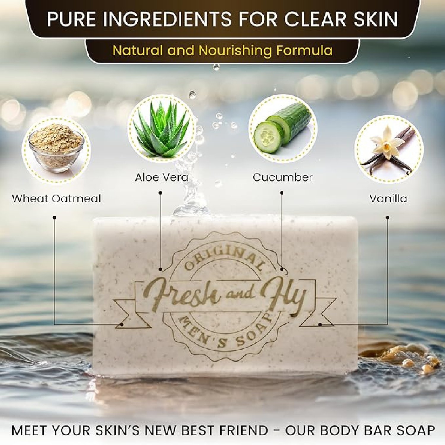 1) Exfoliation Body Bar for Mens 300g