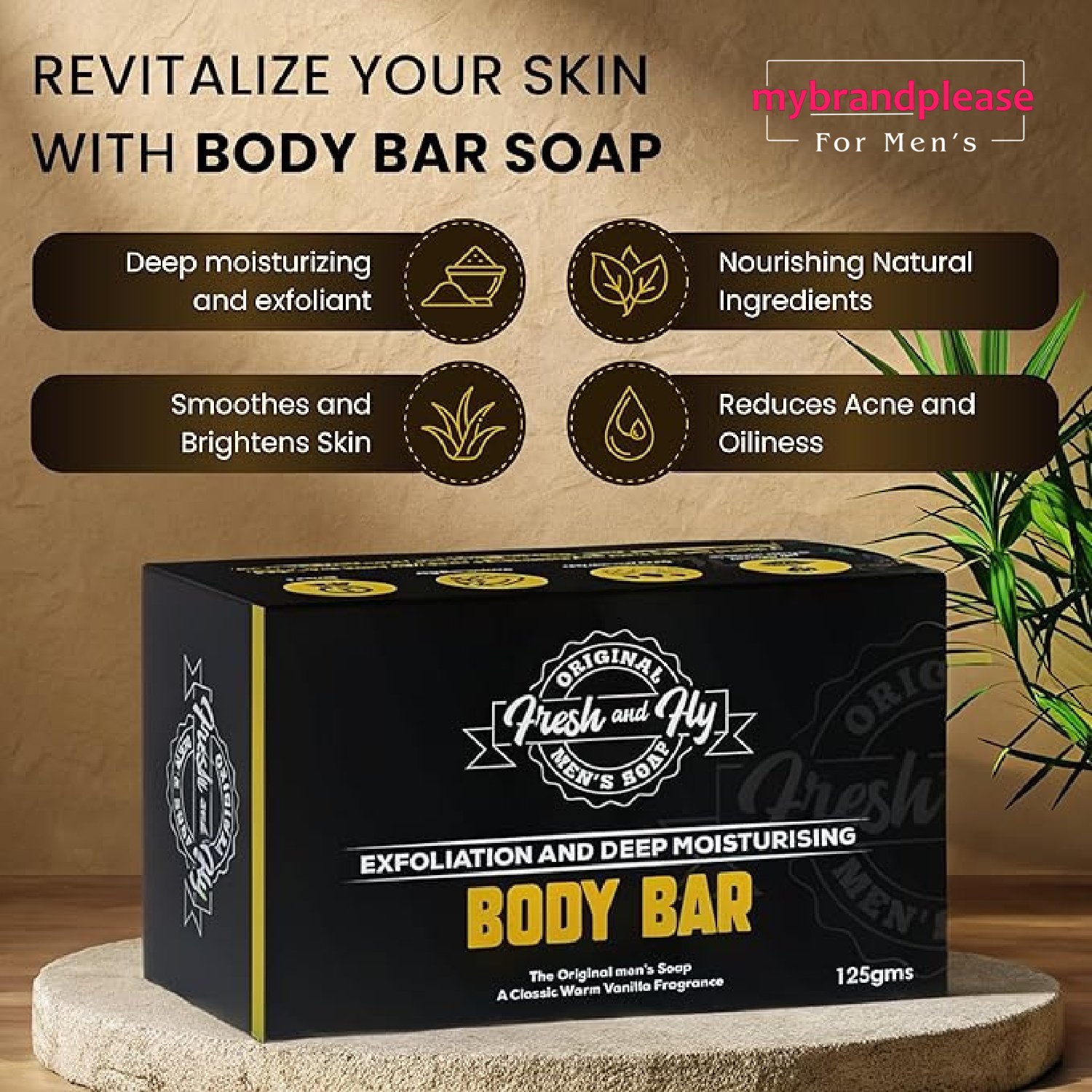 1) Exfoliation Body Bar for Mens 300g