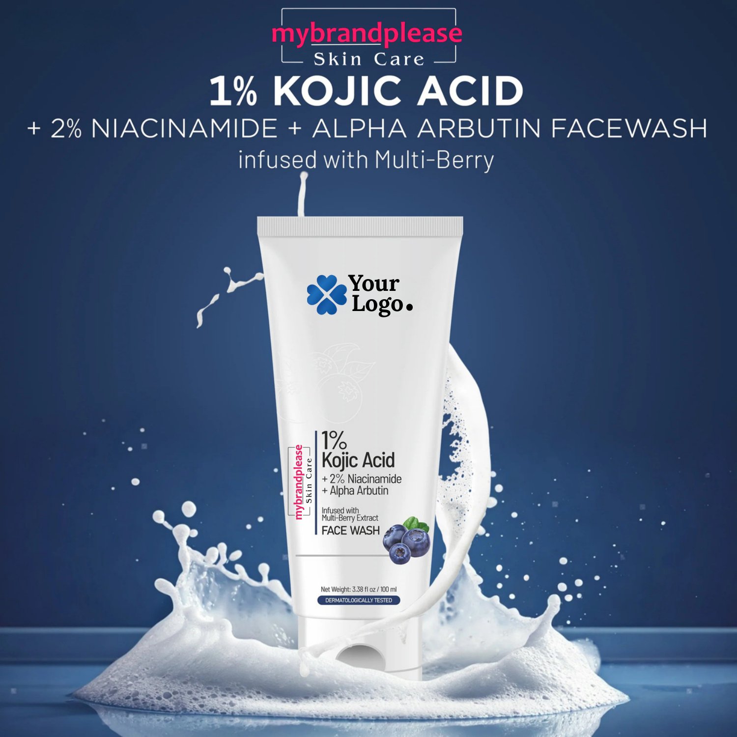 1 KOJIC ACID + 2 NIACINAMIDE + ALPHA ARBUTIN FACEWASH infused with Multi Berry