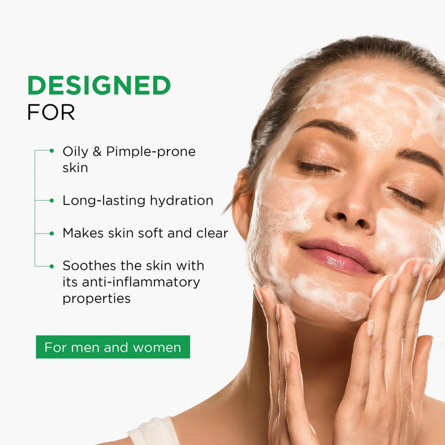 Anti Acne & Pimple Face Wash Enriched with Neem Leaf Ext. & Cinnamon Oil