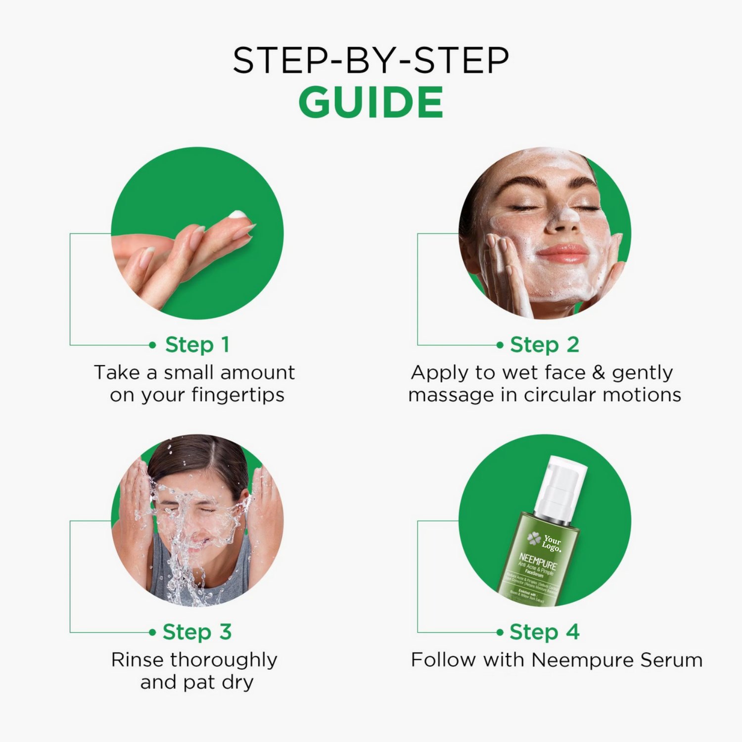 Anti Acne & Pimple Face Wash Enriched with Neem Leaf Ext. & Cinnamon Oil