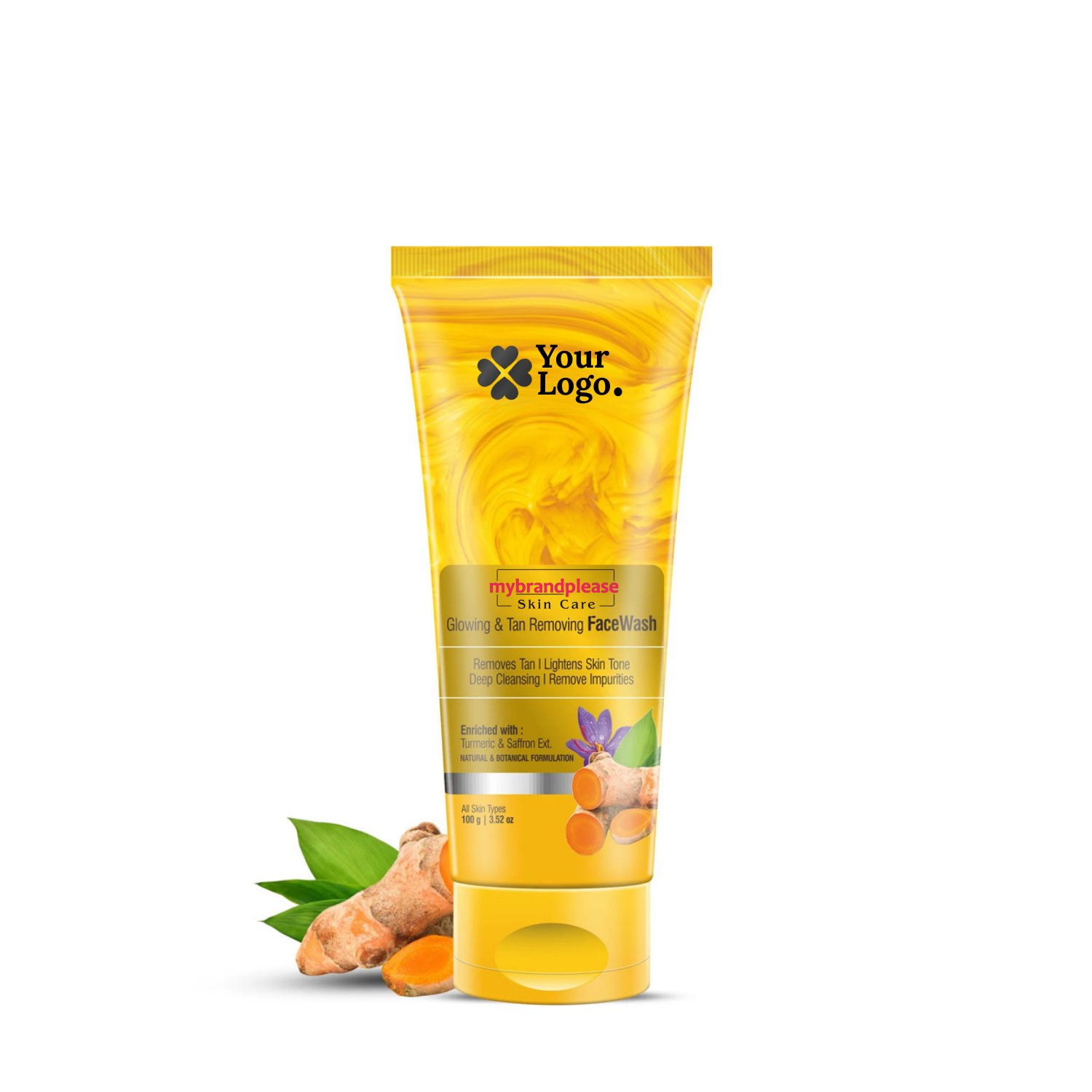 Glowing & D Tan Face Wash Enriched with Turmeric & Saffron Extract
