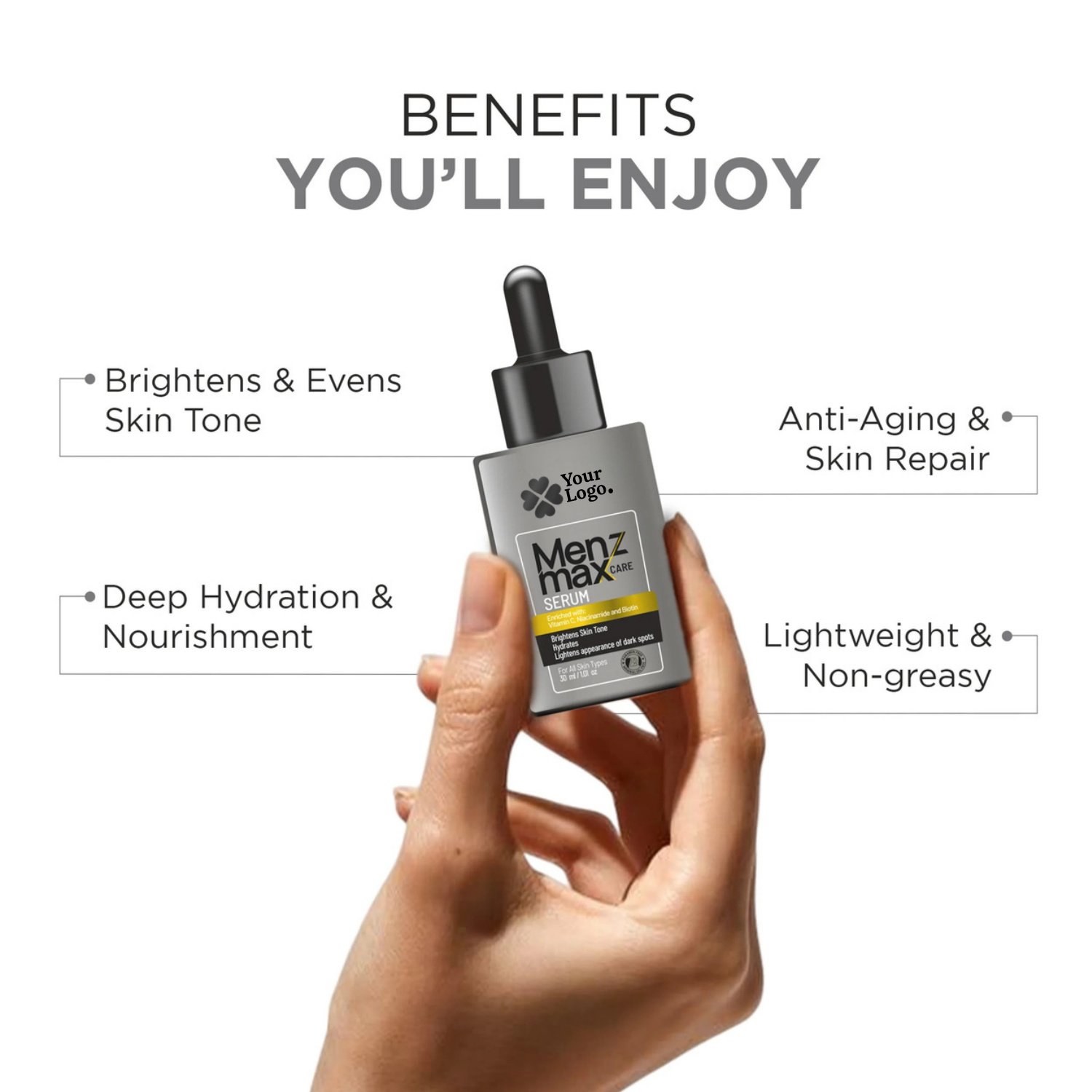 Menz Max Care Vitamin C, Niacinamide & Biotin Serum