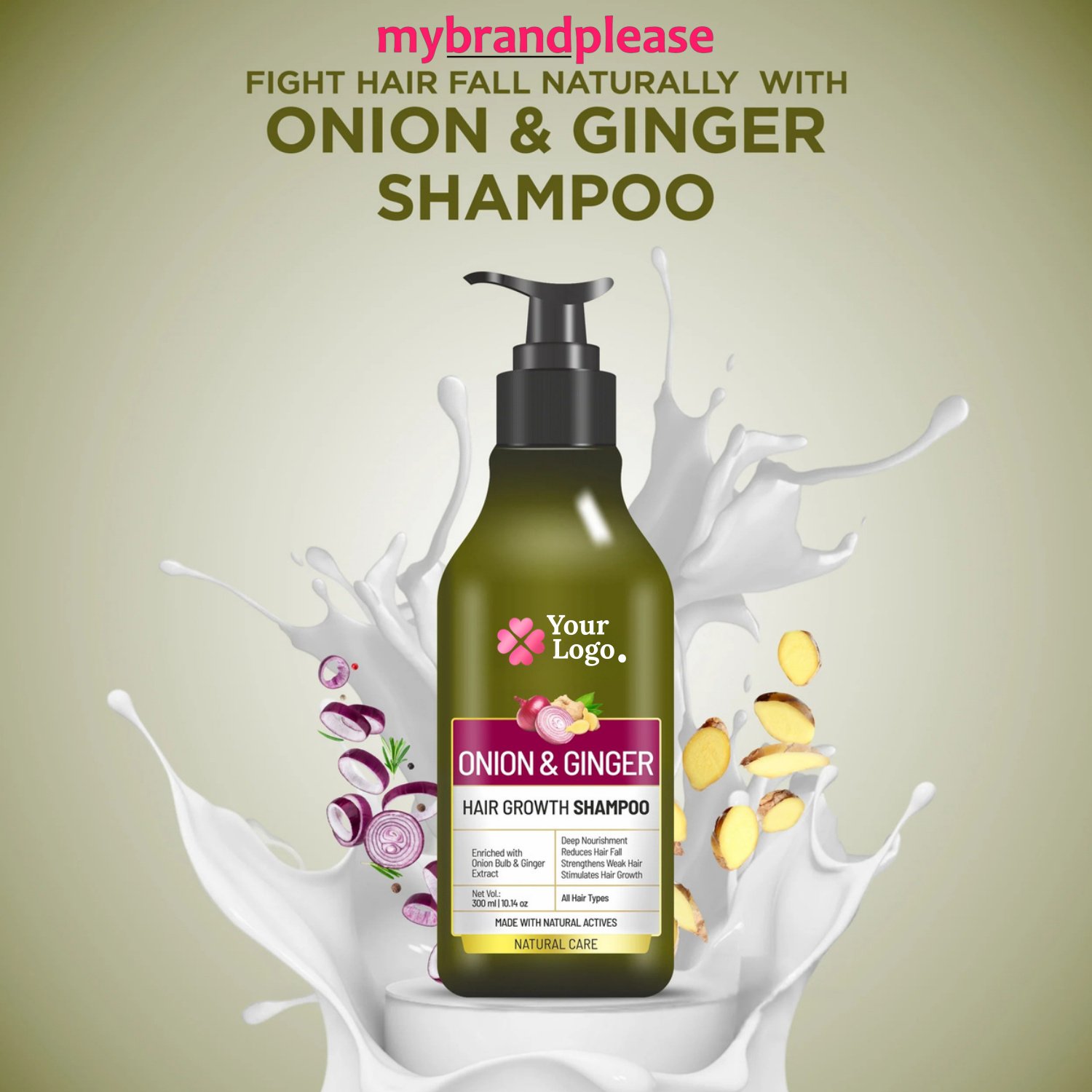Onion & Ginger Shampoo Enriched with Onion Bulb & Ginger Extract