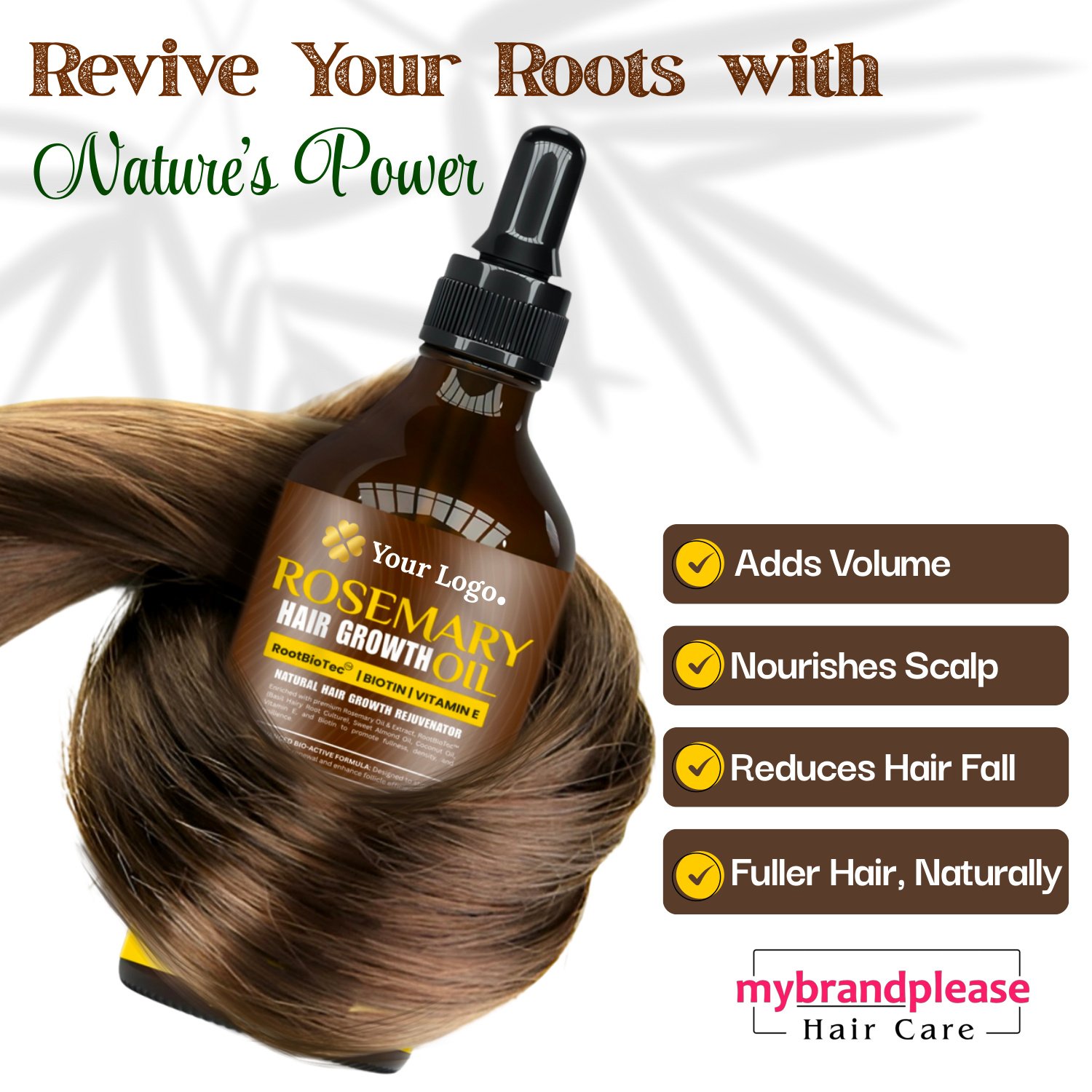 Rosemary Hair Growth Oil Enriched with RootBio Tec, Biotin & Vitamin E