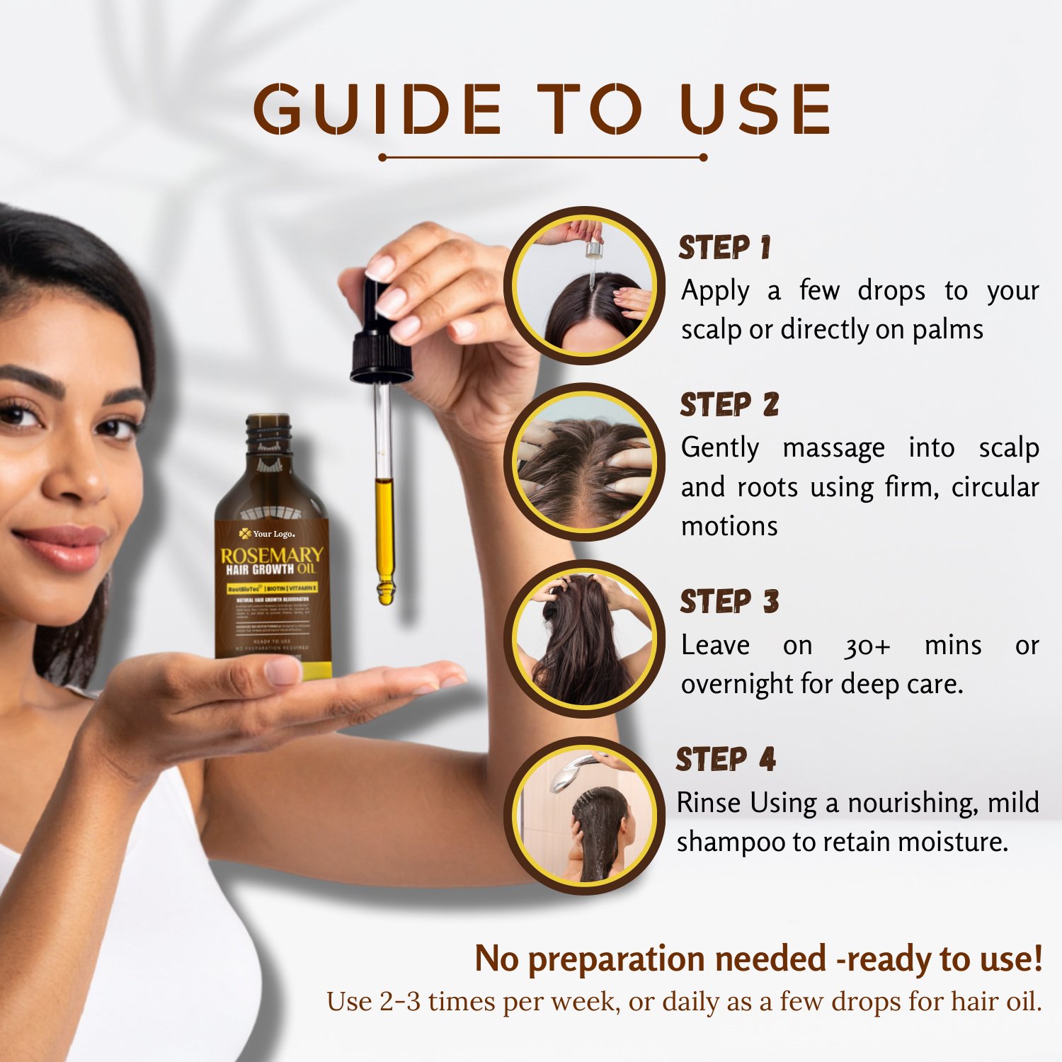 Rosemary Hair Growth Oil Enriched with RootBio Tec, Biotin & Vitamin E