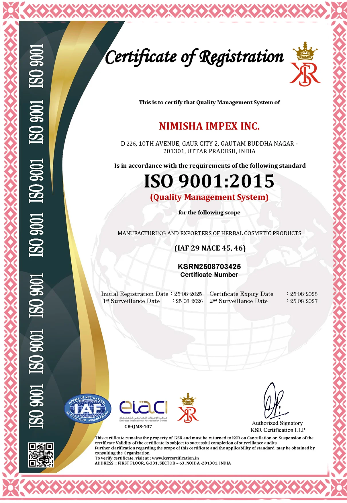 ISO 9001 Certificate