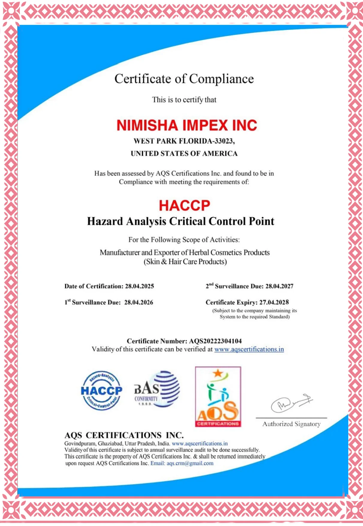 HACCP Certificate
